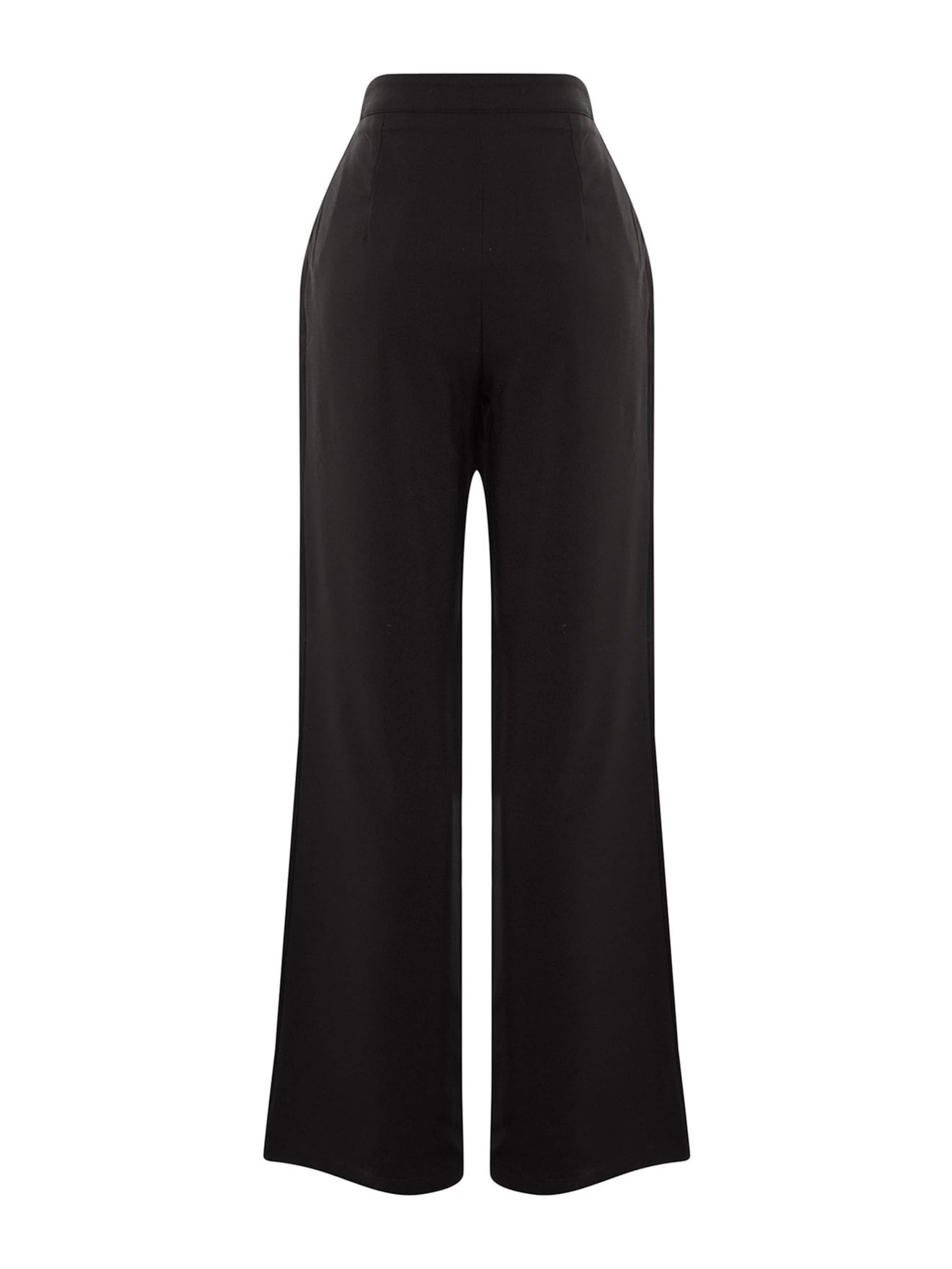 Trendyol - Loosefit Pantalón plisado en negro