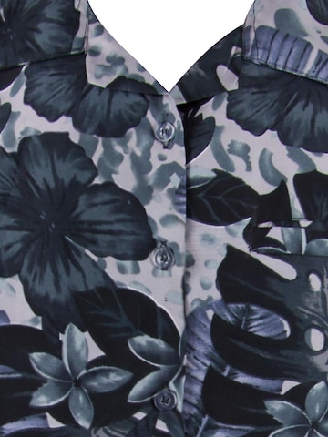 T-Shirt 'Green Purple Flower' King Kameha en noir