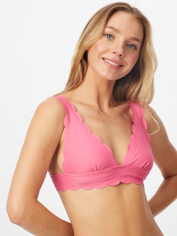 rozā Hunkemöller Trijstūra formas Bikini augšdaļa 'Scallop': no priekšpuses