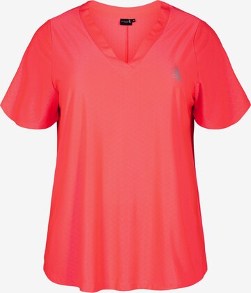 Active by Zizzi Shirt 'ANAOMI' in Oranje: voorkant