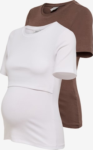 Only Maternity Tričko 'OLMNima' – hnědá: přední strana