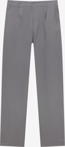 Pull&Bear Pleat-Front Pants in Grey: front