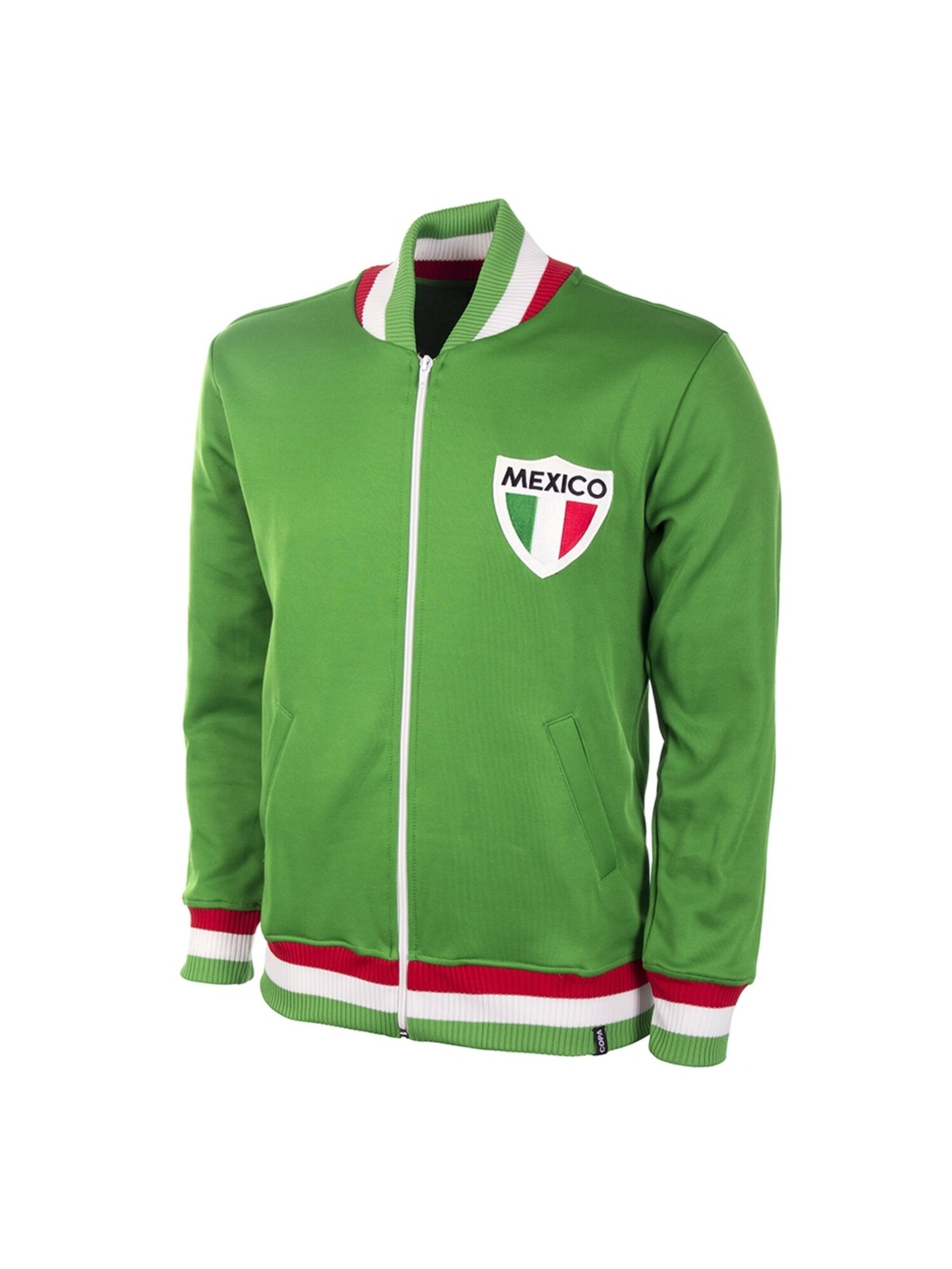 Copa Trainingsjacke 'Retro Mexiko 1970er'‌‌‌‌‌‌‌ in Grün: Vorderseite