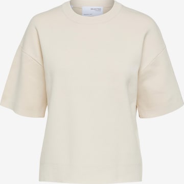 SELECTED FEMME T-shirt 'HELI' i beige: framsida