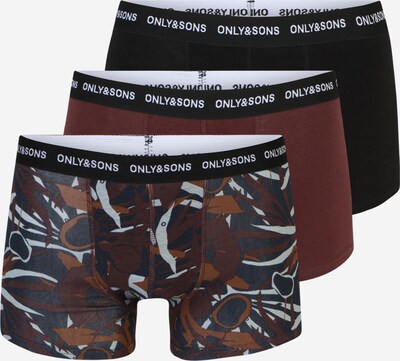 Only & Sons Boxer shorts 'KASPER' in Dark grey / Dark red / Black / White, Item view