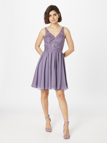 Robe de cocktail Laona en violet : devant