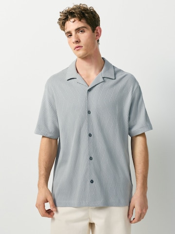 Next Regular fit Button Up Shirt in Blue