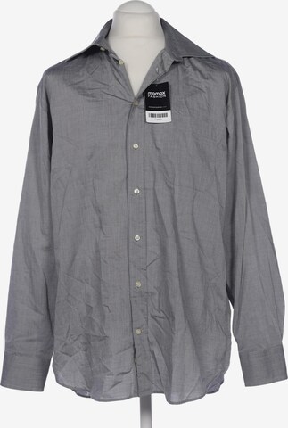 HECHTER PARIS Button Up Shirt in L in Grey: front