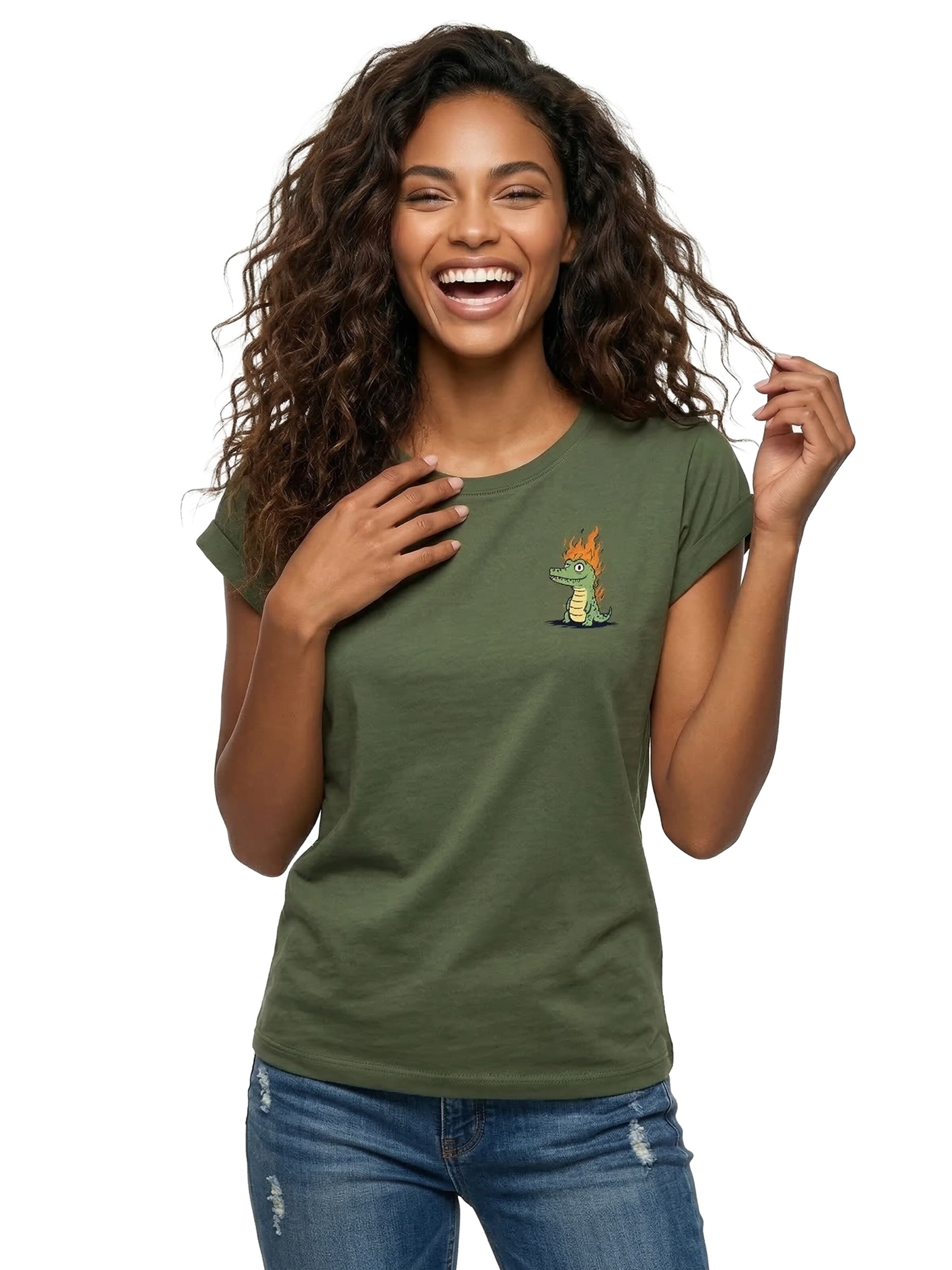 MAKAYA Shirt 'Krokodil' in Green
