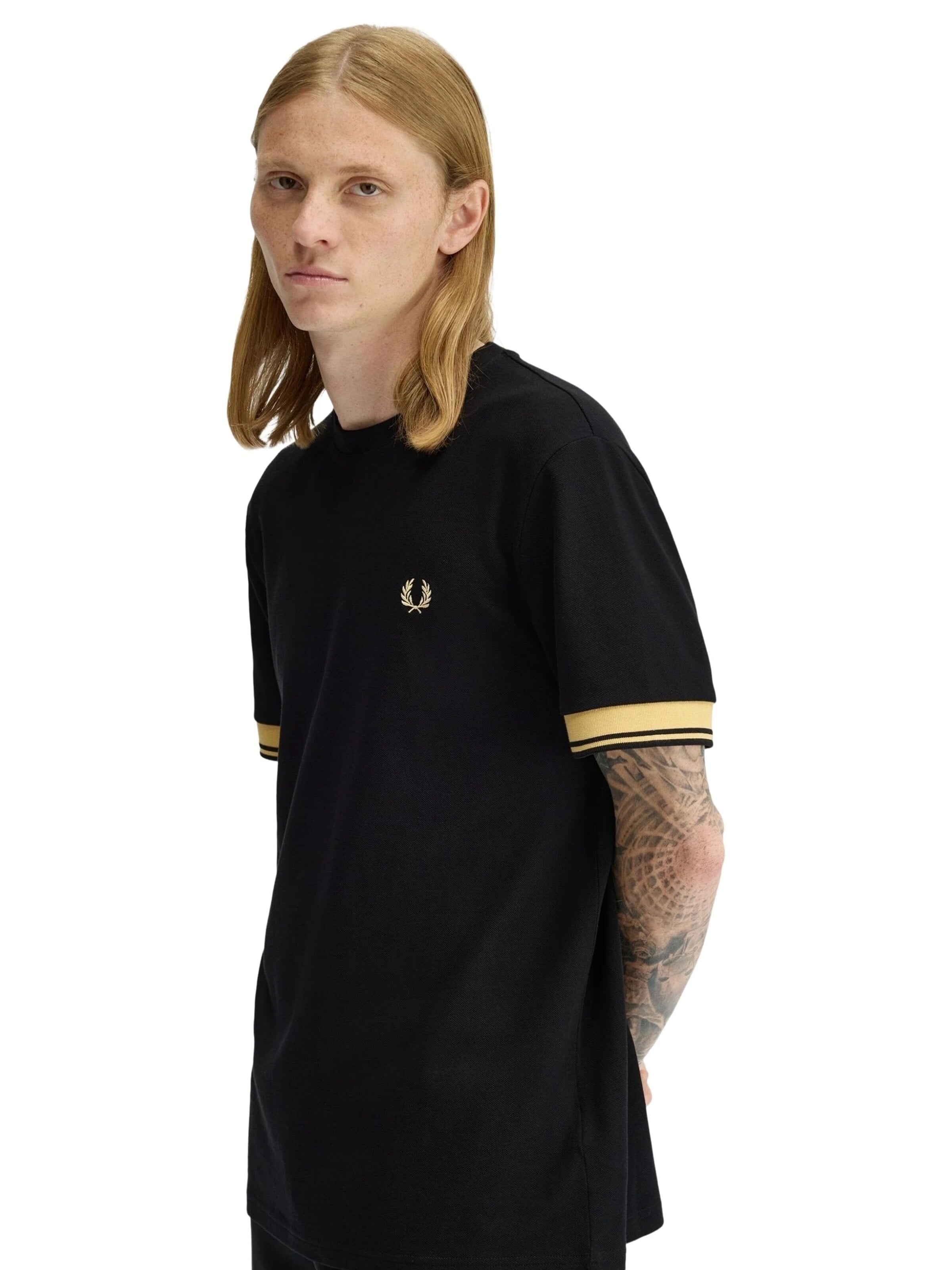 T-Shirt 'Camiseta fred perry marino twin tipped cuff t-shirt' Fred Perry en noir