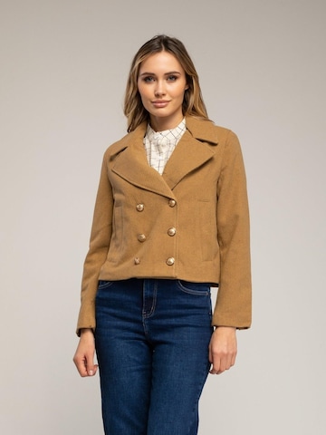 Tantra - Chaqueta de entretiempo 'Chaqueta corta de paño con solapas,  botones dorados y bolsillos laterales' en beige