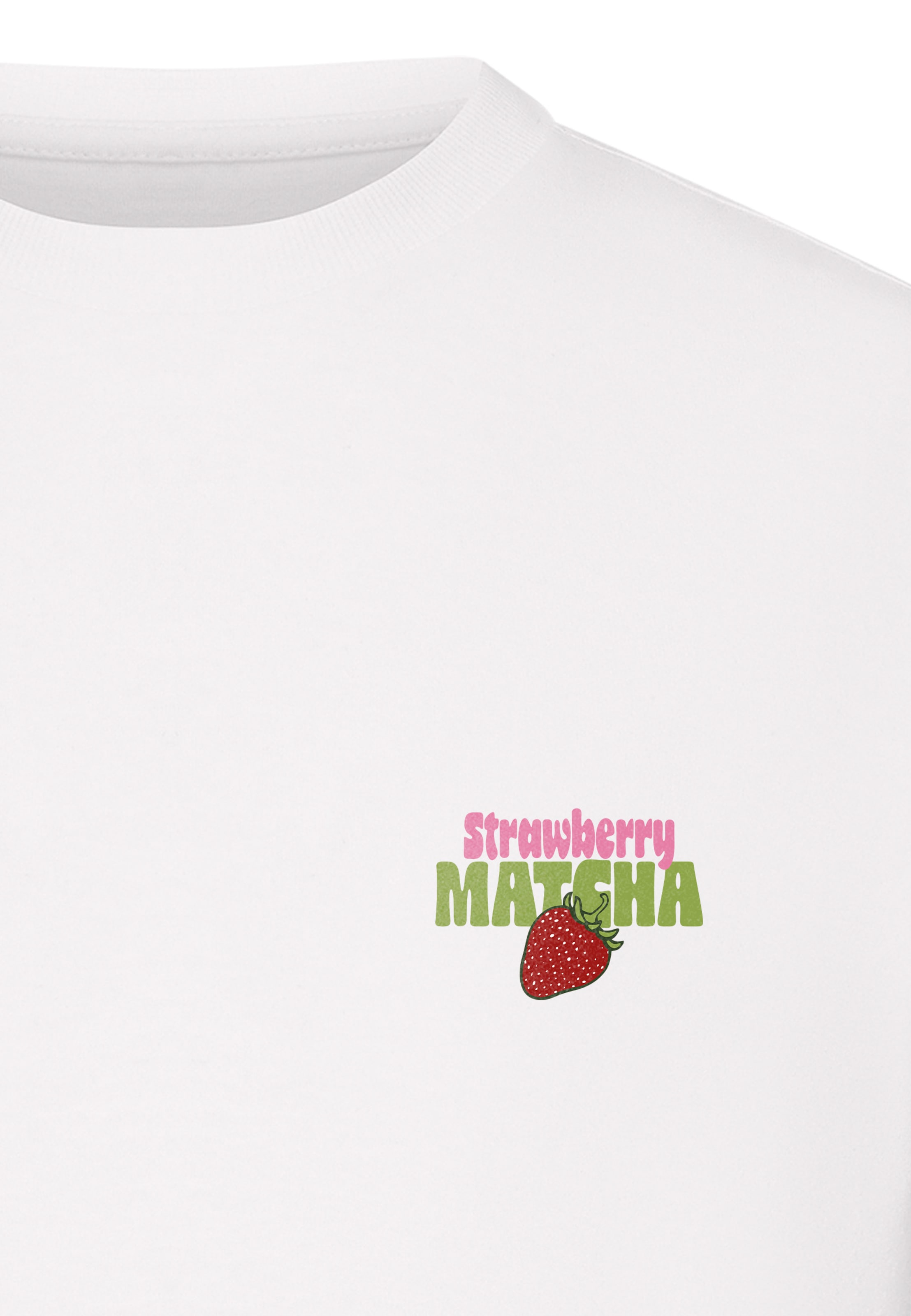 Miss Tee Shirt 'Strawberry Matcha' in White