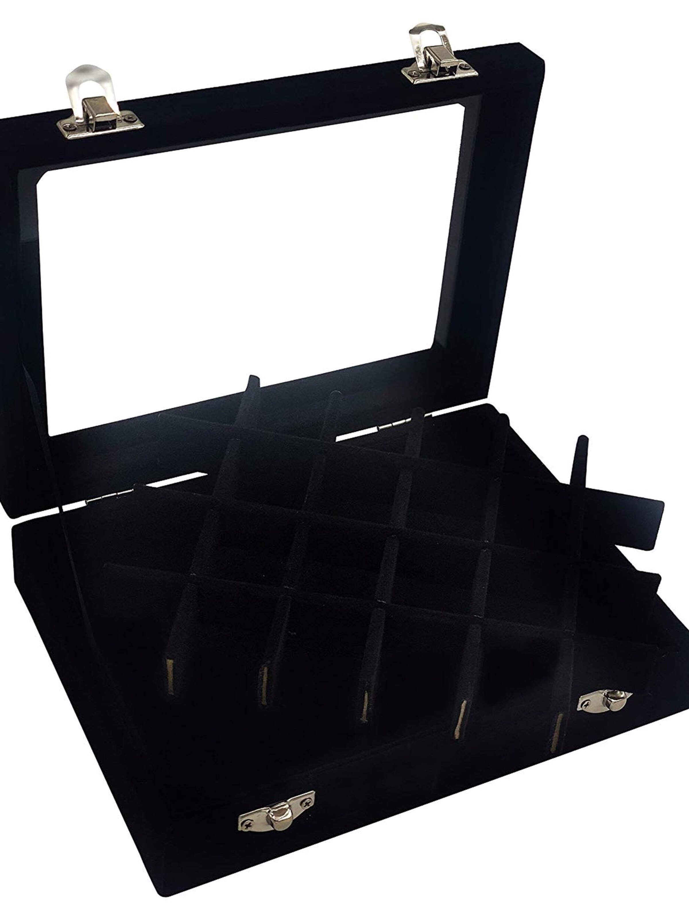 Boîte à bijoux 'Velvet Jewelry Box - Black' UNIQ Beauty en noir