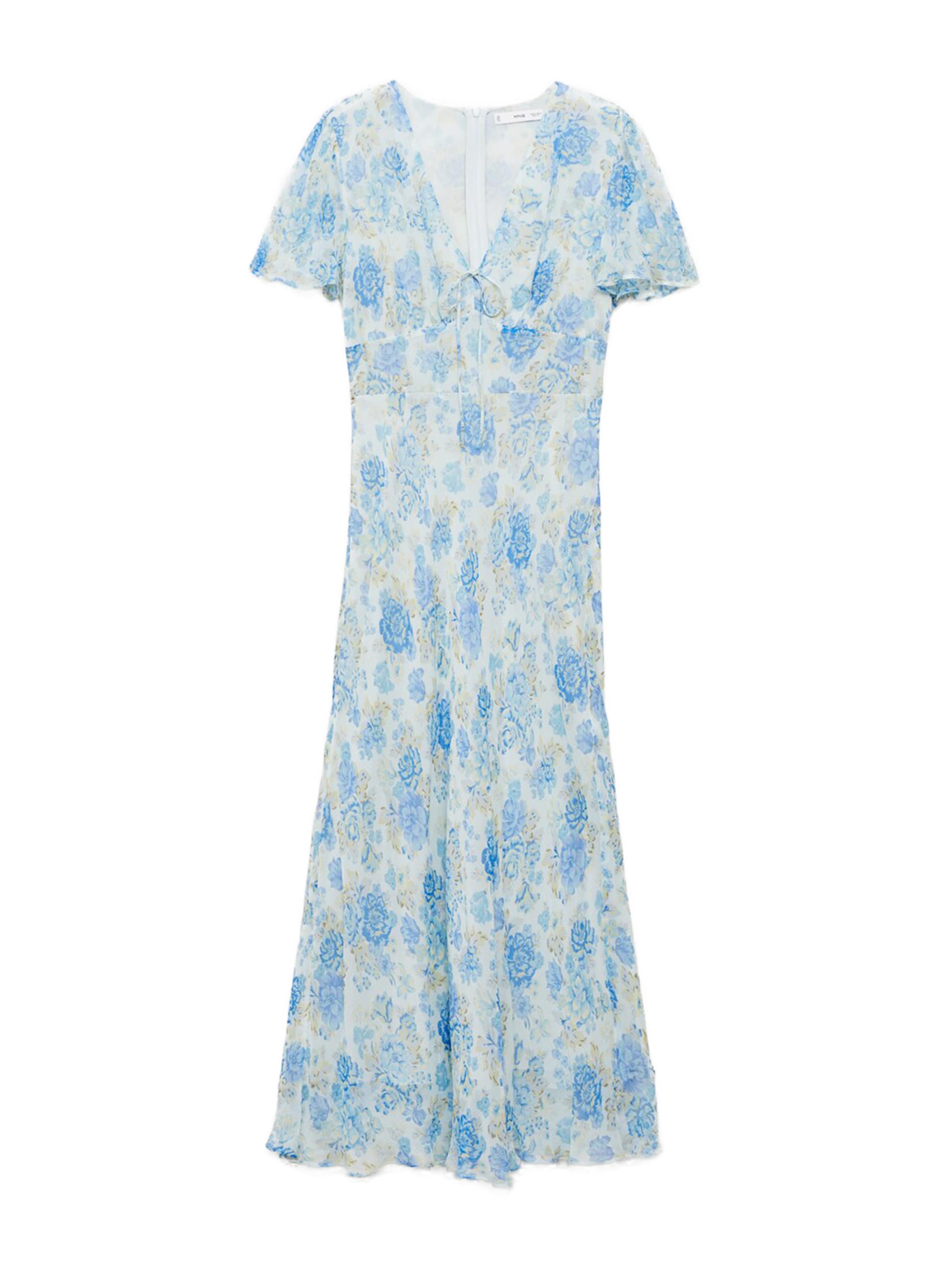 MANGO Letné šaty 'RONALDI' - Modrá: predná strana