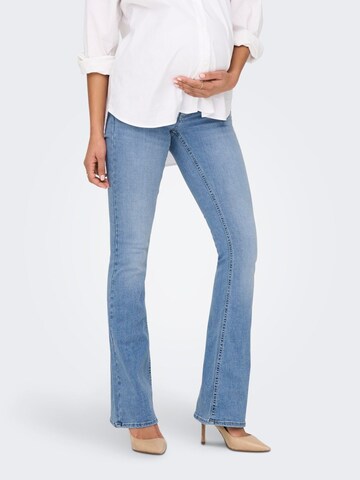 Only Maternity Flared Jeans 'Blush' in Blauw: voorkant