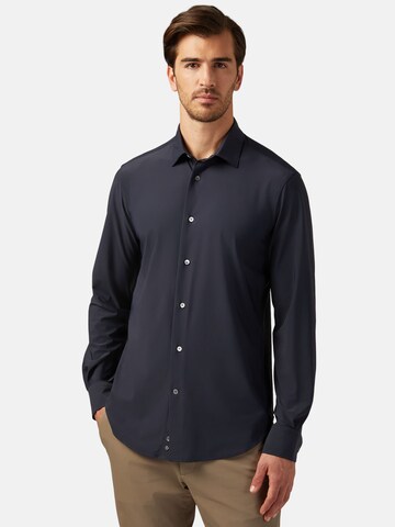 Coupe slim Chemise Boggi Milano en bleu : devant