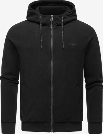 Ragwear Zip-Up Hoodie 'Natte' in Black: front