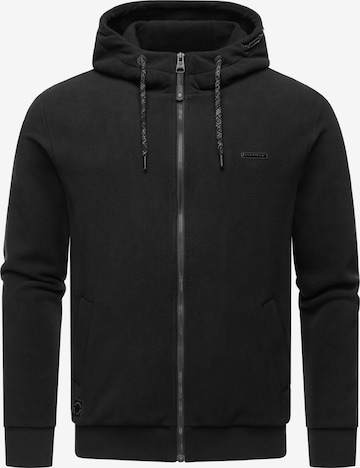 Ragwear Zip-Up Hoodie 'Natte' in Black: front