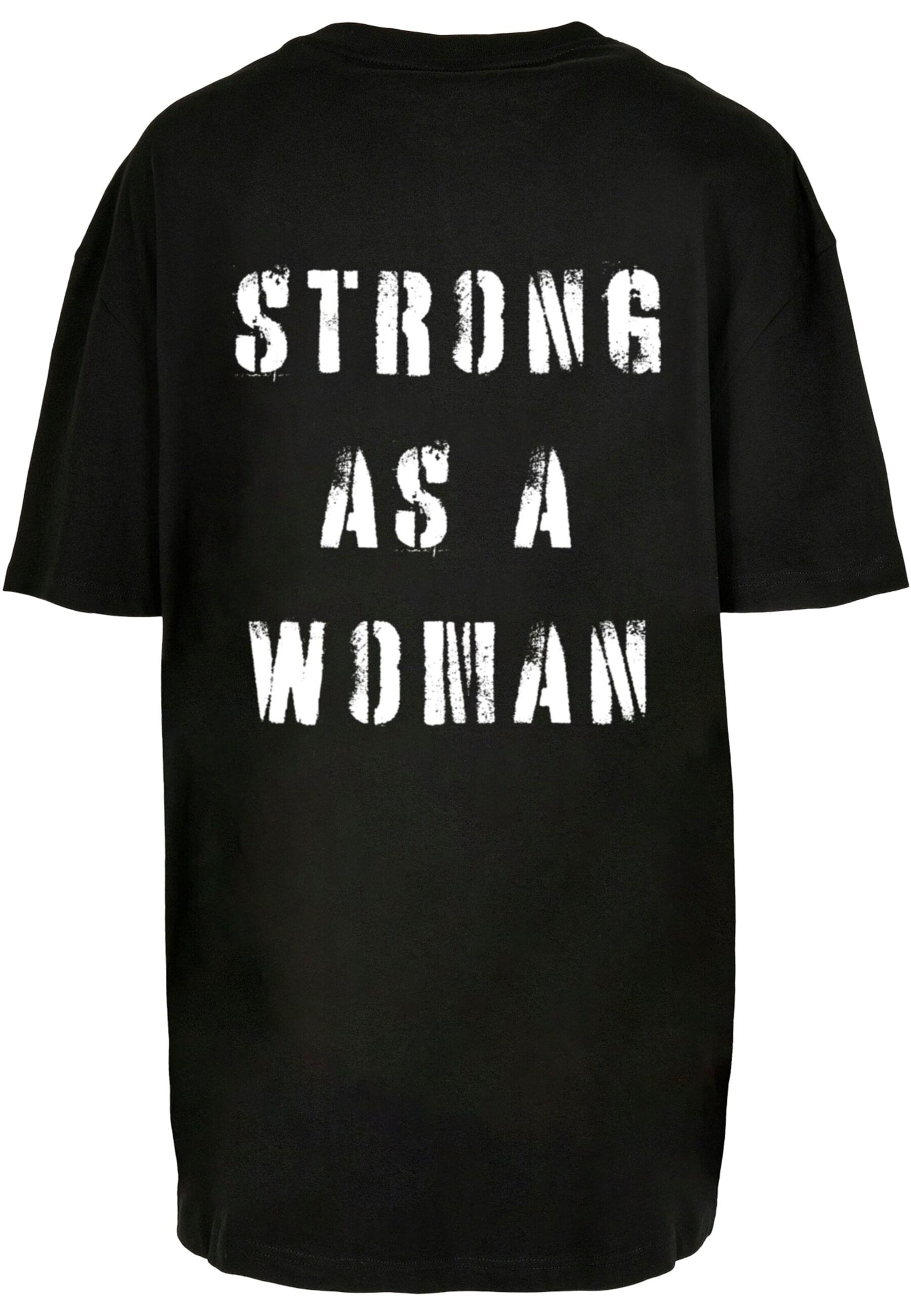 Merchcode Shirt 'WD - Strong As A Woman' in Black