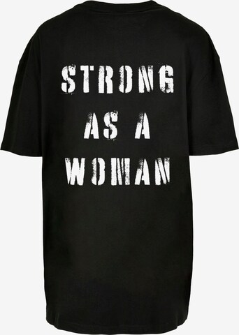 Merchcode Shirt 'WD - Strong As A Woman' in Zwart