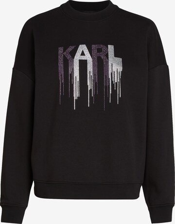 Karl Lagerfeld Sweatshirt 'Rhinestone' in Black: front