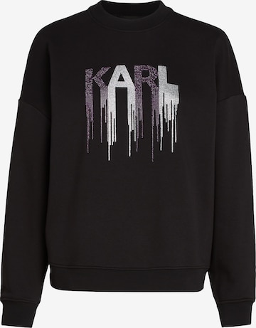 Karl Lagerfeld Sweatshirt 'Rhinestone' in Zwart: voorkant