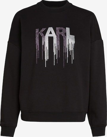 Sweat-shirt 'Rhinestone' Karl Lagerfeld en noir : devant