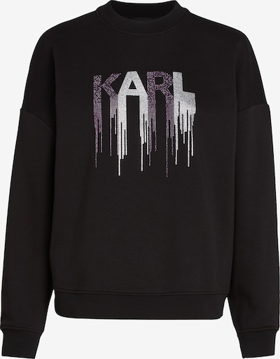 Karl Lagerfeld Sweatshirt 'Rhinestone' in grau / schwarz / weiß, Produktansicht