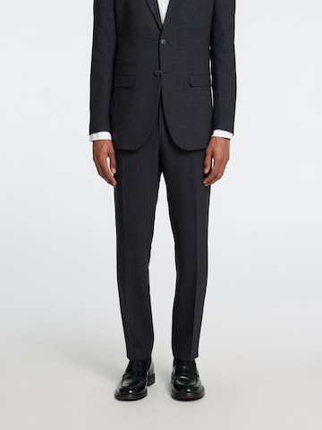 Coupe slim Pantalon à plis SELECTED en noir : devant
