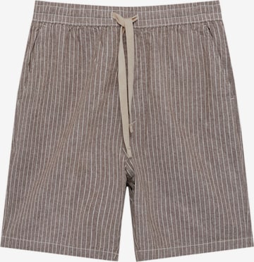 Pull&Bear Regular Trousers in Brown: front