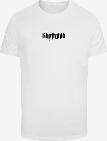 Mister Tee Shirt 'Ghettokid' in Wit: voorkant