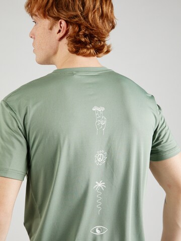 QUIKSILVER Performance shirt 'LAP TIME' in Green