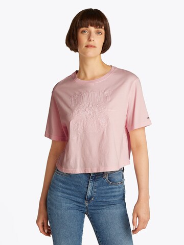 Tommy Jeans T-shirt i rosa: framsida