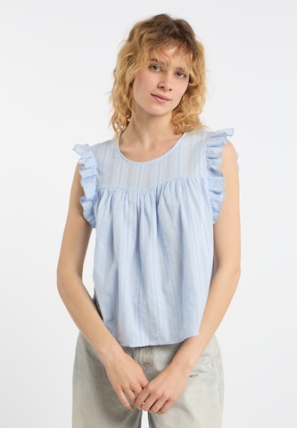 DreiMaster Vintage Blouse in Blauw: voorkant