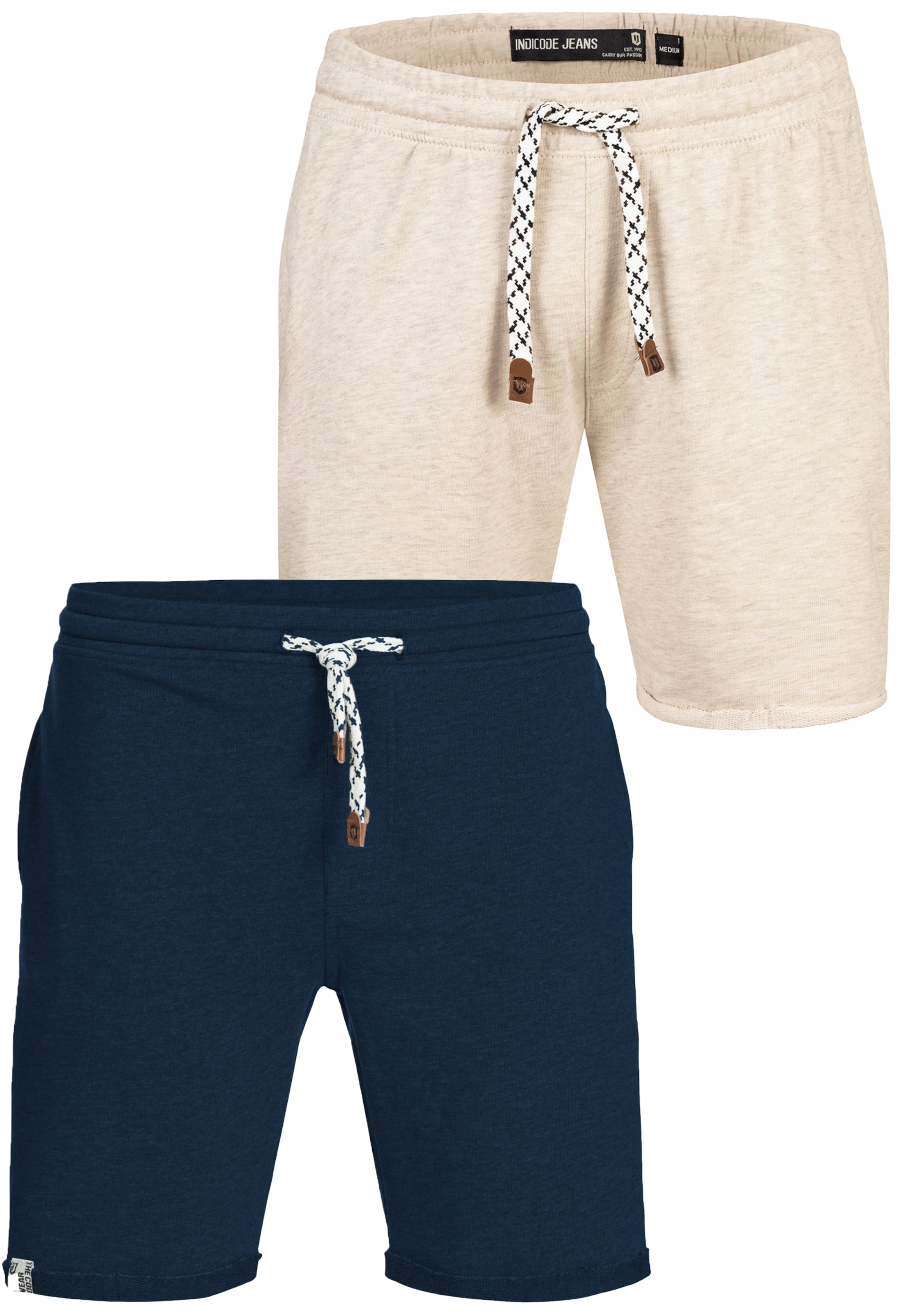 Regular Pantalon 'Eddy' INDICODE JEANS en beige : devant