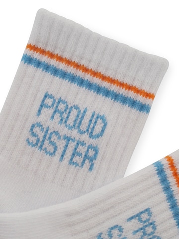 Pippa & Piet Socken 'Proud Sister' in Weiß