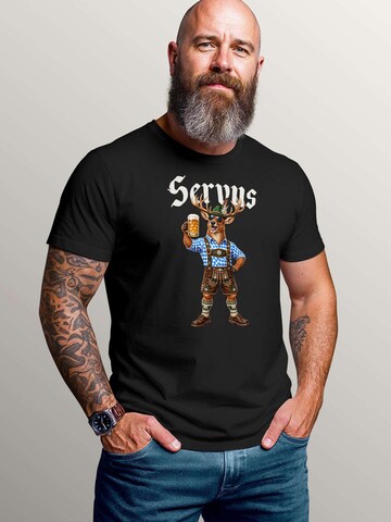 MoonWorks Shirt 'Hirsch Bier' in Black: front
