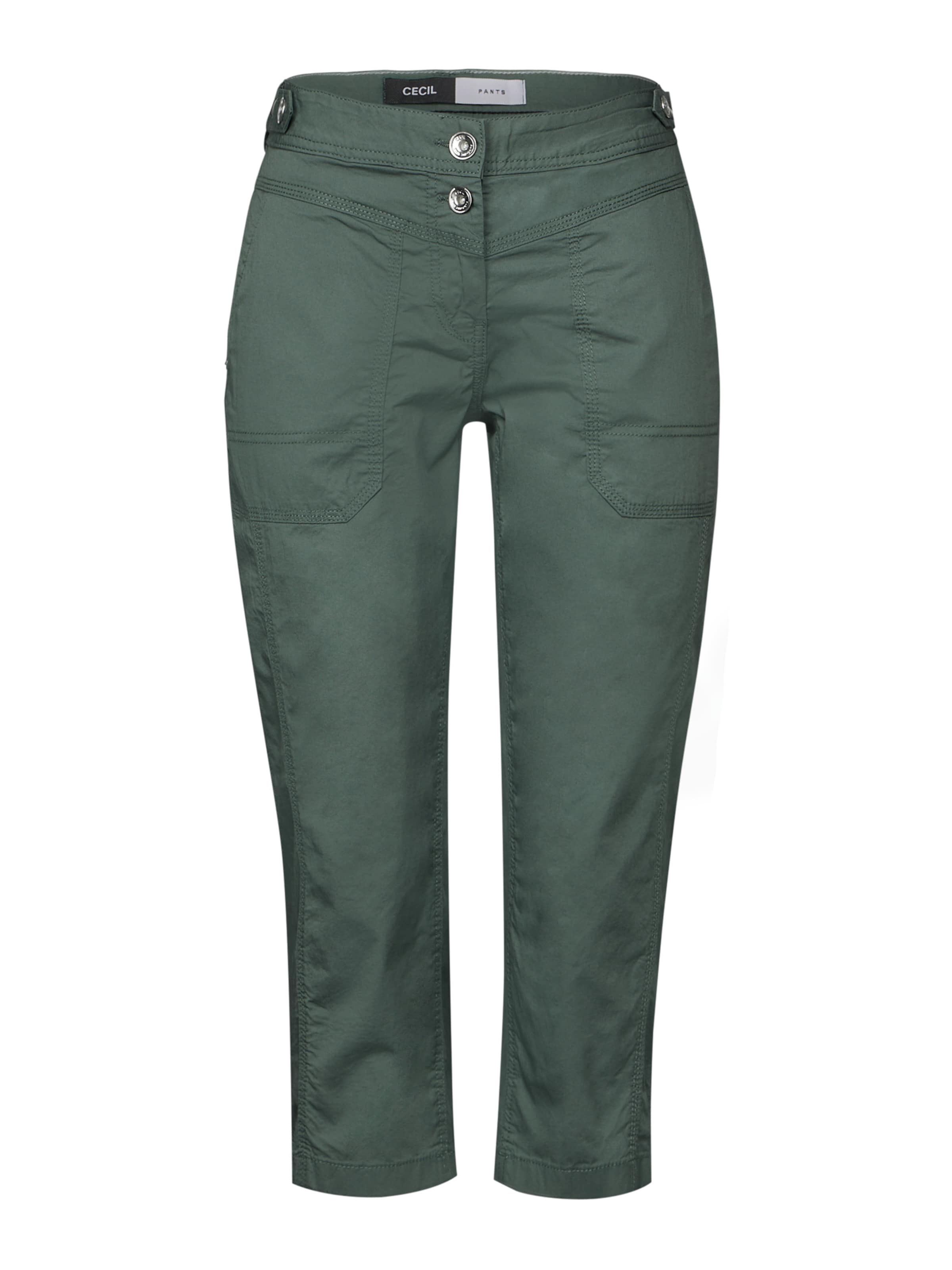 CECIL Slim fit Pants 'New York' in Green: front