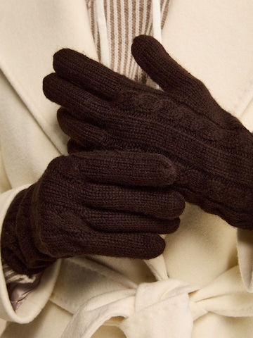 Il Lanificio - Guantes con dedos en marrón