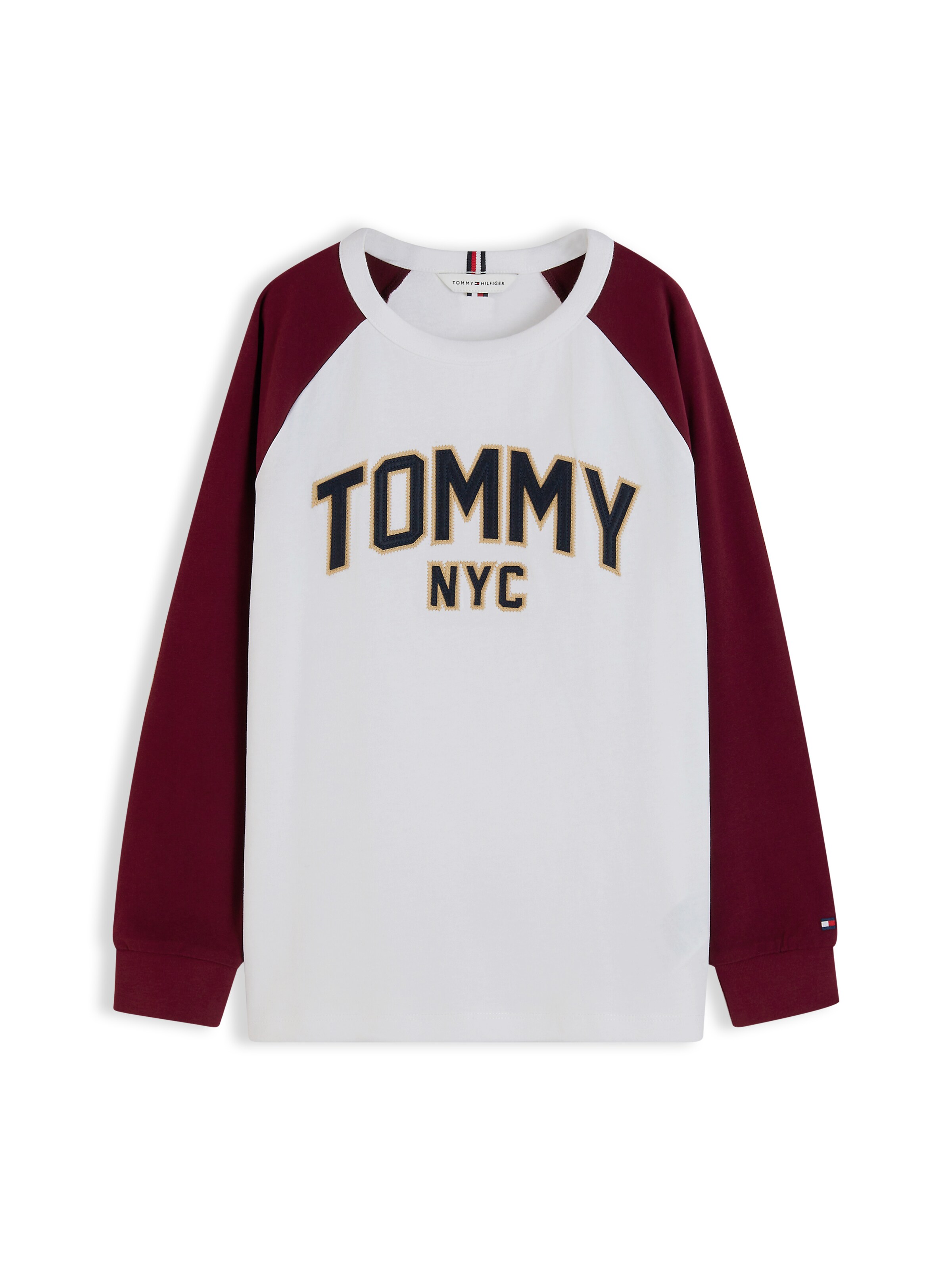 balta TOMMY HILFIGER Marškinėliai 'VARSITY': priekis