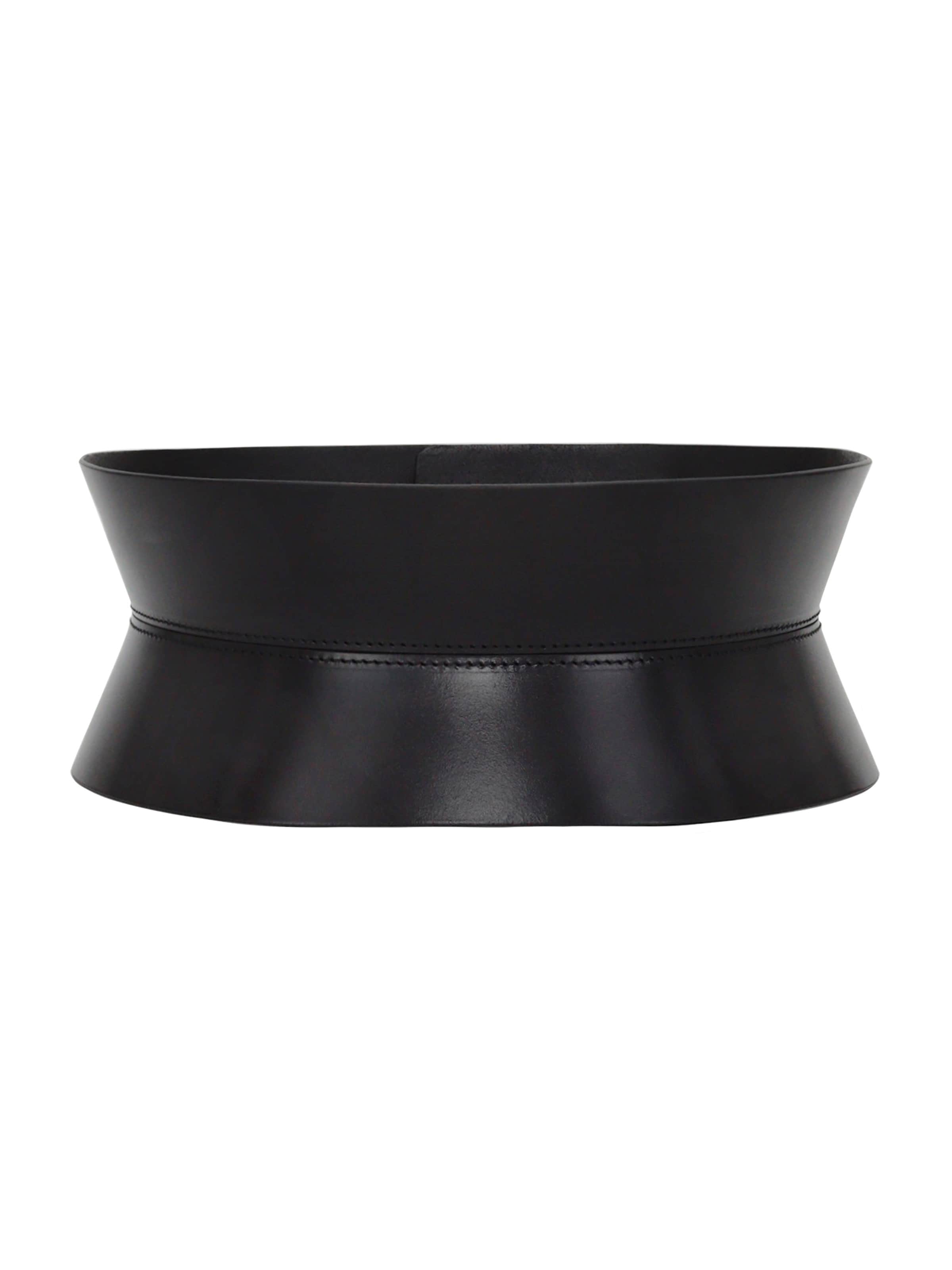 Haute Cuir - Cinturón 'Sablier Corset Belt' en negro: frente