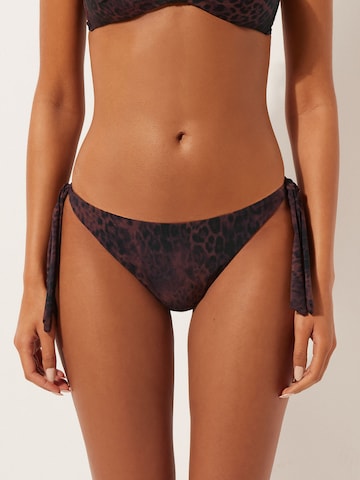CALZEDONIA Bikini Bottoms 'DARK ANIMALIER' in Brown: front