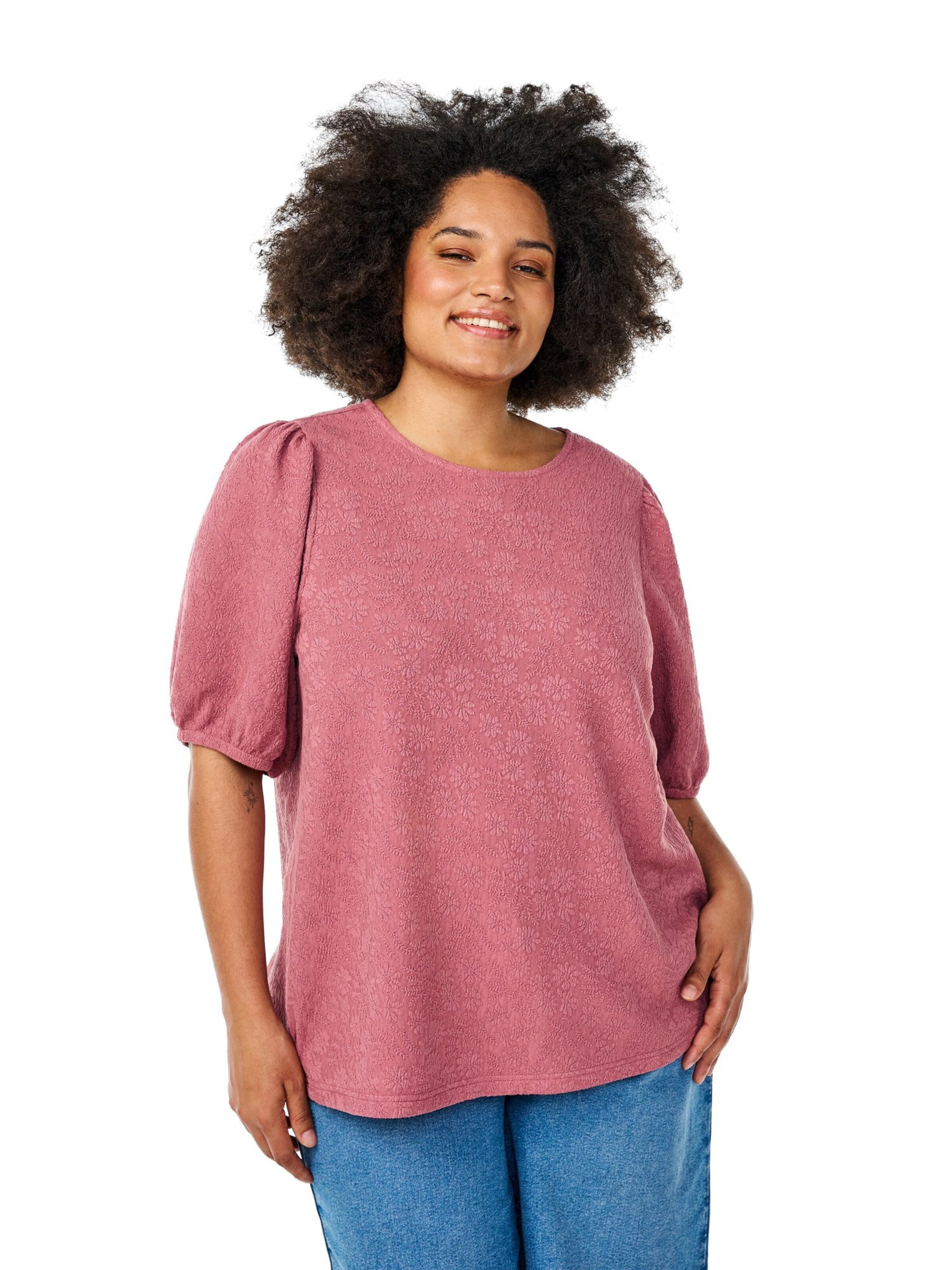 Zizzi Bluse 'CAMINA' in Pink: Vorderseite