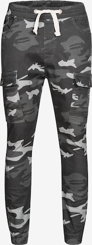 behype Regular Cargo Pants 'B-KOZ' in Grey: front