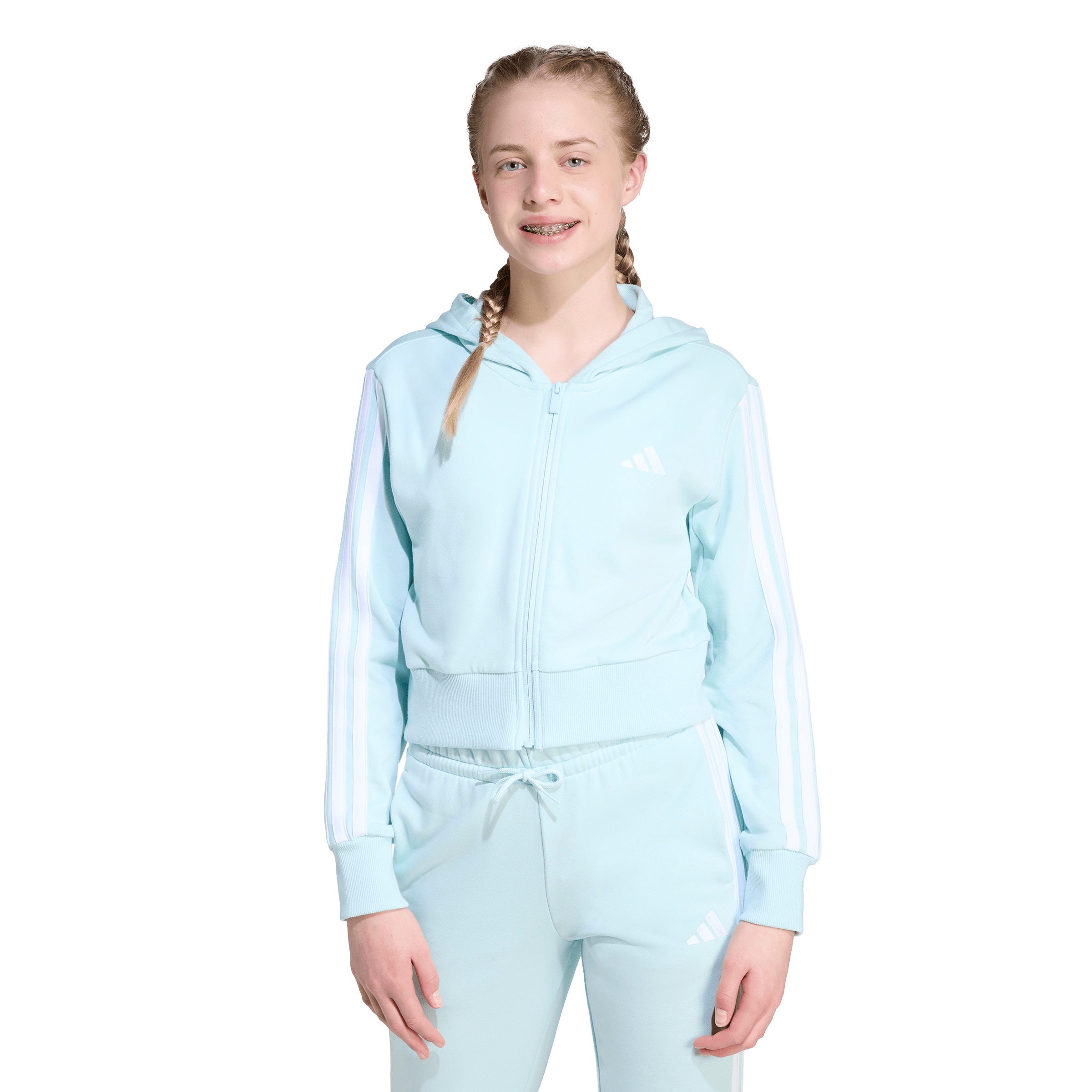 Bluză cu fermoar sport 'Essentials' de la ADIDAS SPORTSWEAR pe albastru