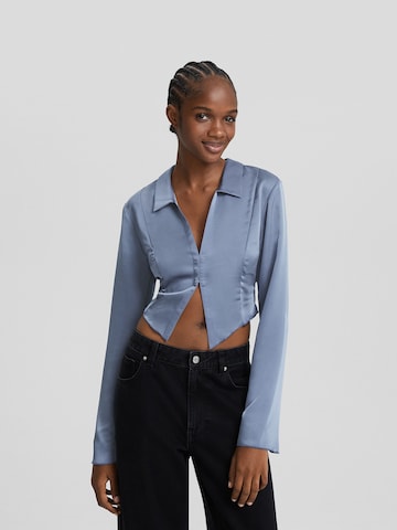 Camicia da donna di Bershka in blu: frontale