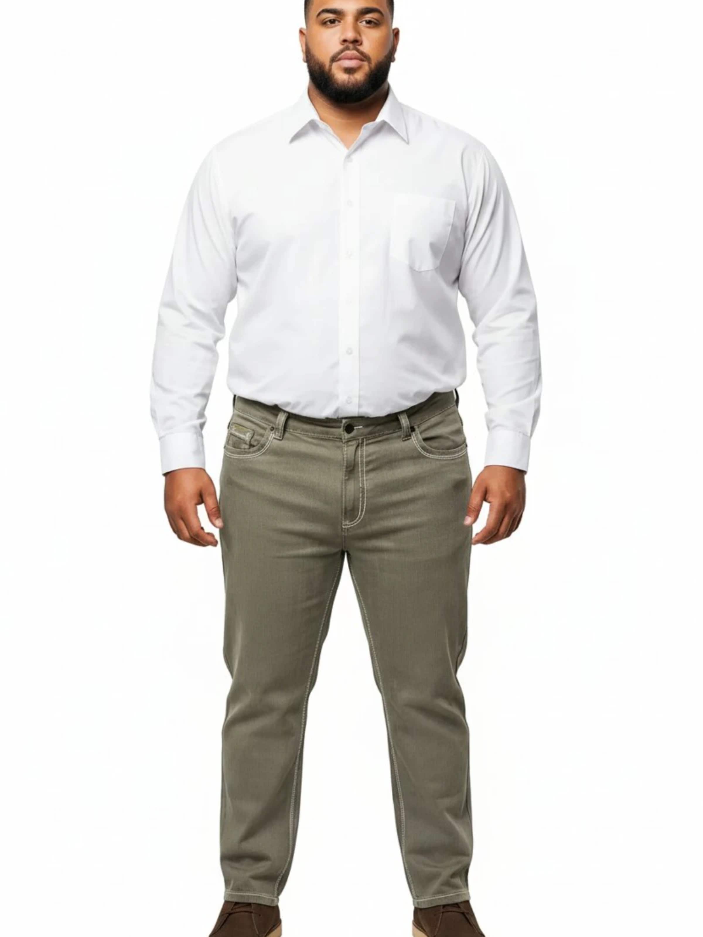 Fit confort Chemise 'HLA-1314 Übergrößen' Lavecchia en blanc : devant