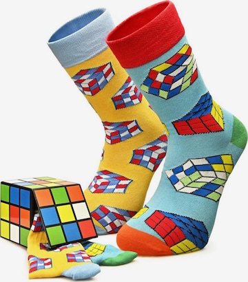 Crea Socks Sukat 'Zauberwürfel' värissä keltainen: etupuoli