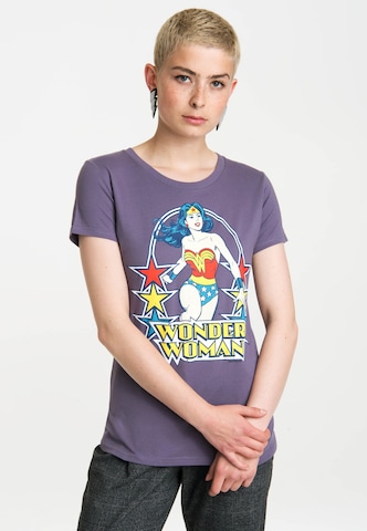 LOGOSHIRT Shirt 'Wonder Woman' in Lila: voorkant