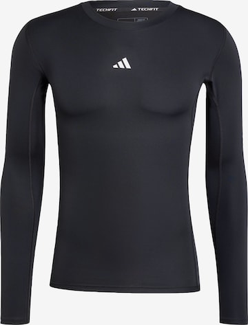ADIDAS PERFORMANCETehnička sportska majica 'TECHFIT Compression Training Long Sleeve' - crna boja: prednji dio